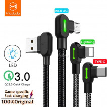 MCDODO 90 Degree Charging cable iPhone / Micro Usb / Type-C