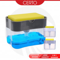 CERTO Wash Dispenser Easy Use 2in1 Multi Function Kitchen Manual Press Liquid Soap Pump Dispenser Washing Cuci Pingan Pump Bekas Sabun